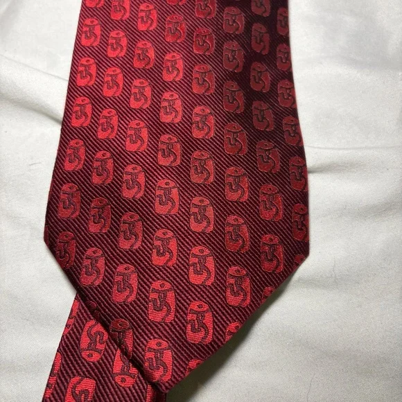 RARE Beijing 2008 Olympic Neck Tie Limited Edition Beijing Logo Silk Red